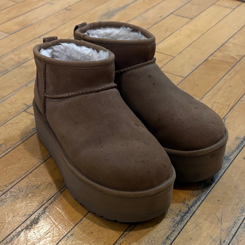 UGG Brown Platform Winter Boots